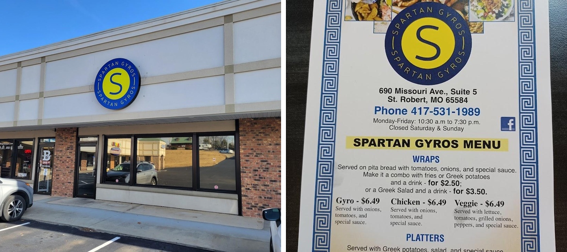 Spartan Gyros Menu